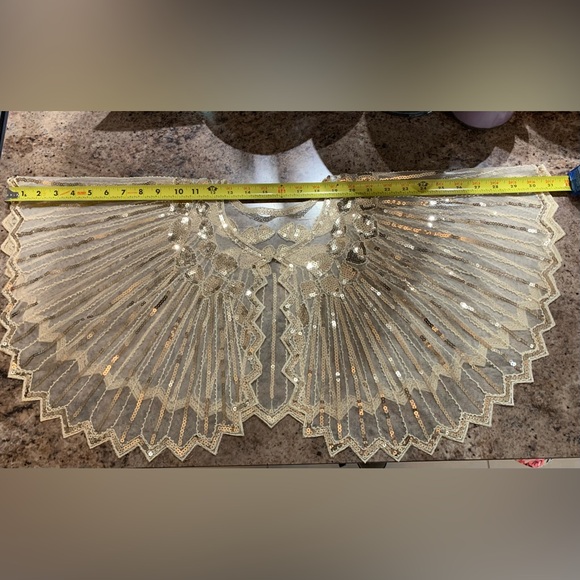 Elegant Gold and Silver Sequin Capelet Short Cape Shawl Art Deco 1920s EUC - Picture 9 of 12